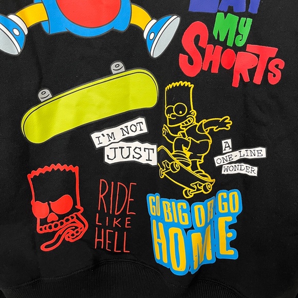 NWOT Bart Simpson Embroidered Front Go Big or Go Home Sweatshirt Men's Large - Picture 6 of 11